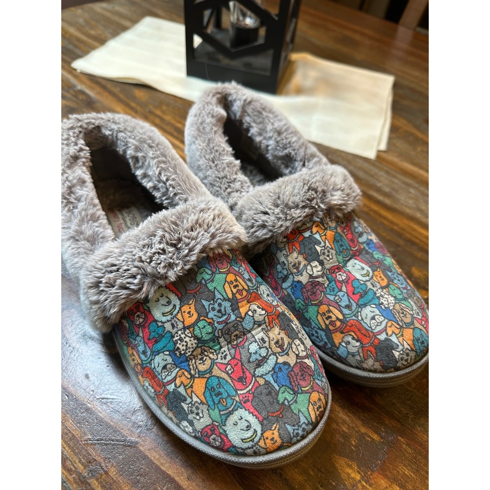 Skechers BOBS Keepsakes Ice Angel Dog Print Slippers Multi 33351TX Women 9